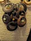 UNIQUE BARSE POLISHED WOOD  & GEMSTONES 925 STERLING SILVER NECKLACE 18" — photo 2