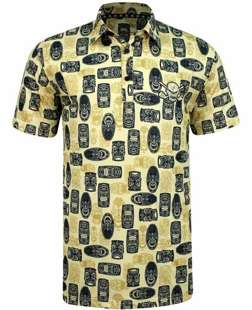 Aloha ProCool Men's Hawaiian Golf Shirt (Khaki) eBay