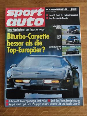 Sport Auto 08/1988 Lancia Delta Integrale HF - Opel Kadett GSI - Porsche 911 RUF