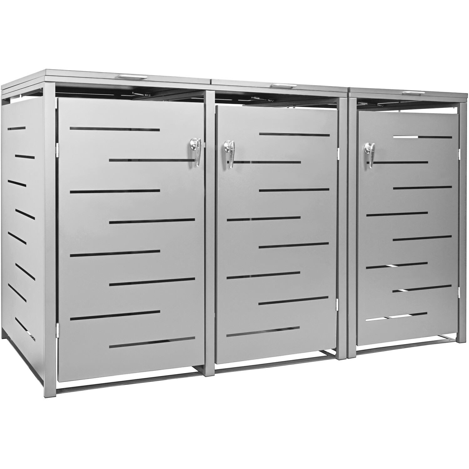 Mülltonnenbox Müllbox 3 Mülltonnenverkleidung Mülltonnenhaus Metall je 240 L - Bild 15 von 35