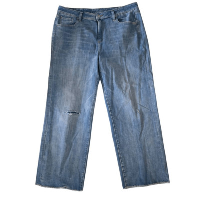 Chico's Jeans Women's Size 3 / 16R Blue Denim Stretch High Rise Straight Cotton