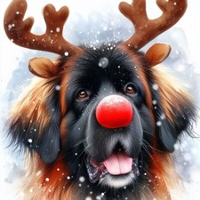 Single Luxury Leonberger Christmas Card Dog Gift/Present RUD