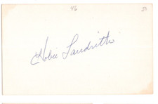 Hobie Landrith Signed Index Card / Autographed MLB Baseball