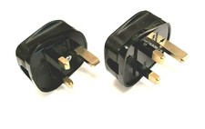 Plug top Heavy duty high impact electrical extension lead BLACK 13 amp x 2