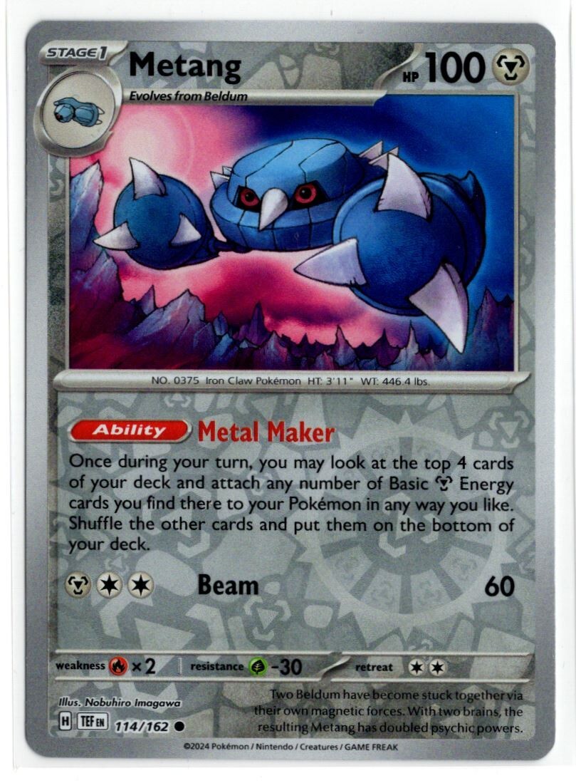 Pokemon Temporal Forces Reverse Holo 114/162 Metang