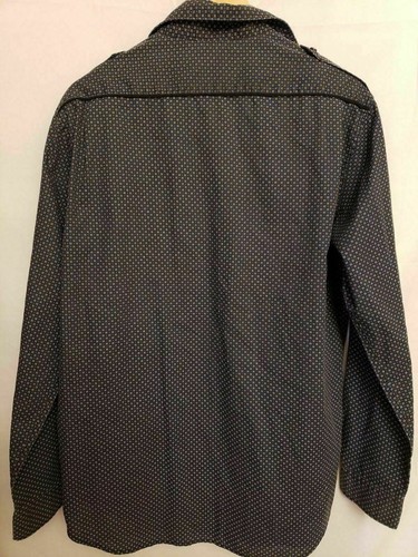 Structure Men's Long Sleeve Shirt Black with Blue & white prints, Size L - Picture 3 of 5