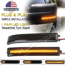 For 2009-2014 Ford F-150 Smoke LED Side Mirror Turn Signal Lights Lamps Pair