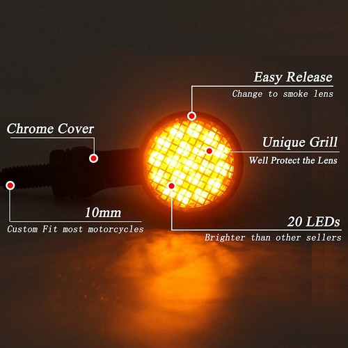 2Pcs Motorcycle Turn Signal Blinker Indicator Light For Harley Street Road Glide - Picture 6 of 12