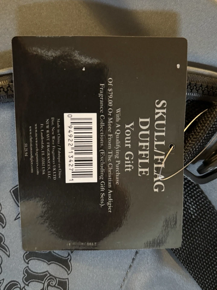 Ed Hardy Christian Audigier Duffle Bag Skull Racing Checkered Flags - NWT - Image 3 of 3