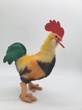 Vintage STEIFF ROOSTER Plush Colorful Mohair Felt Germany 7"