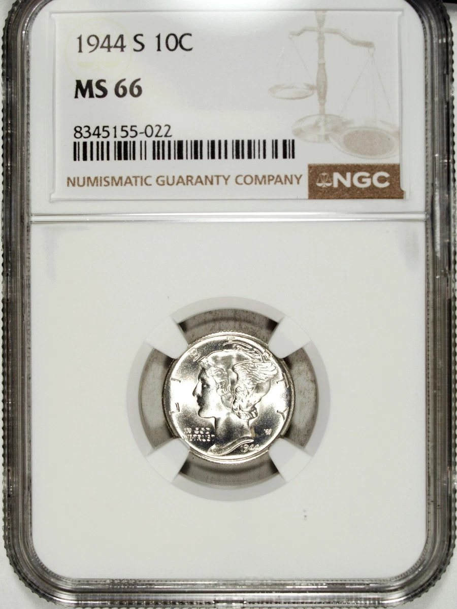 MS 66 Graded 1944 Year Mercury Dimes (1916-1945) for sale | eBay