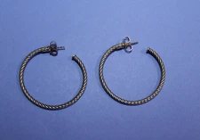 David Yurman Sterling Silver 1.75" Cable Hoop Earrings    [105GCM]