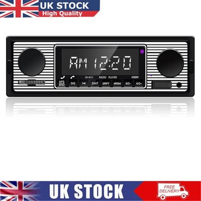 Retro Car Bluetooth Compatible Radio MP3 Player Stereo USB AUX SD FM EQ Classic