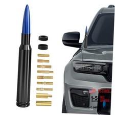 Car Bullet Antenna Car Trucks Radio Antenna Mast Heavy Duty Bullet Head Blue