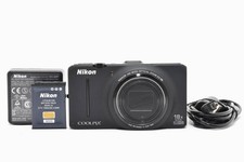 Nikon COOLPIX S9300 fotocamera digitale compatta nera testata funzionante Giappone