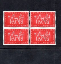 NETHERLANDS _ 1968  TUBERCULOSIS - CHRISTMAS  10c cinderella BLOCK of 4 _ MNH __