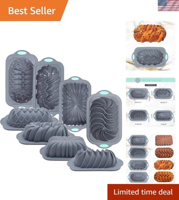 Elegant 4-Piece Non-Stick Silicone Loaf Pans for Effortless Baking & Cleanup