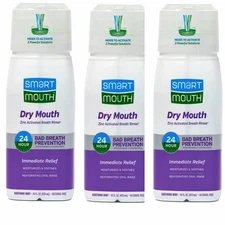 3 Pack SmartMouth Activated Dry Mouth Mouthwash. 16 Oz