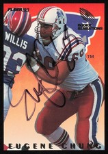 Eugene Chung Signed 1993 Fleer Rookie Sensations Card 2 New England Patriots. rookie card picture
