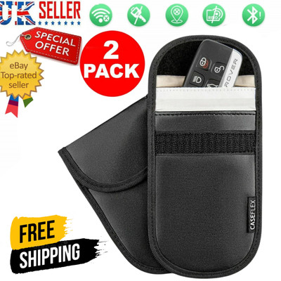2x Auto Schlüssel Signal Blocker Faraday Etui Case - Schlüsselanhänger schlüssellos RFID Blocking Käfig