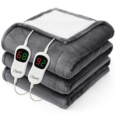 Homemate Heated Electric Blanket Queen Size - 84''x90'' Heating Bed Blanket Throw