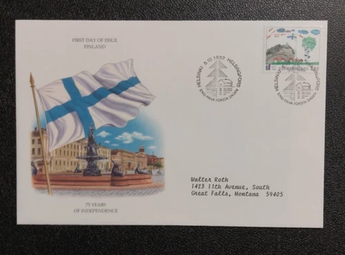 Fdc Finland  75 Years Of Indepenfance  Multicolor   1992