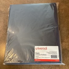 Universal Plastic Navy Blue 2 Pocket Portfolios 100 Sheet 10 Pack Card Slot NEW