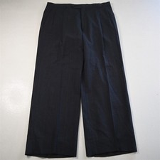 Vtg Bespoke Hand Tailored 34x30 Blue Striped Wool Pleated Classic Dress Pants