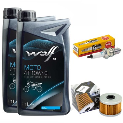 Öl 2L Inspektion Set Ölfilter Zündkerze für Honda NX 650 Dominator RD 1988-2000