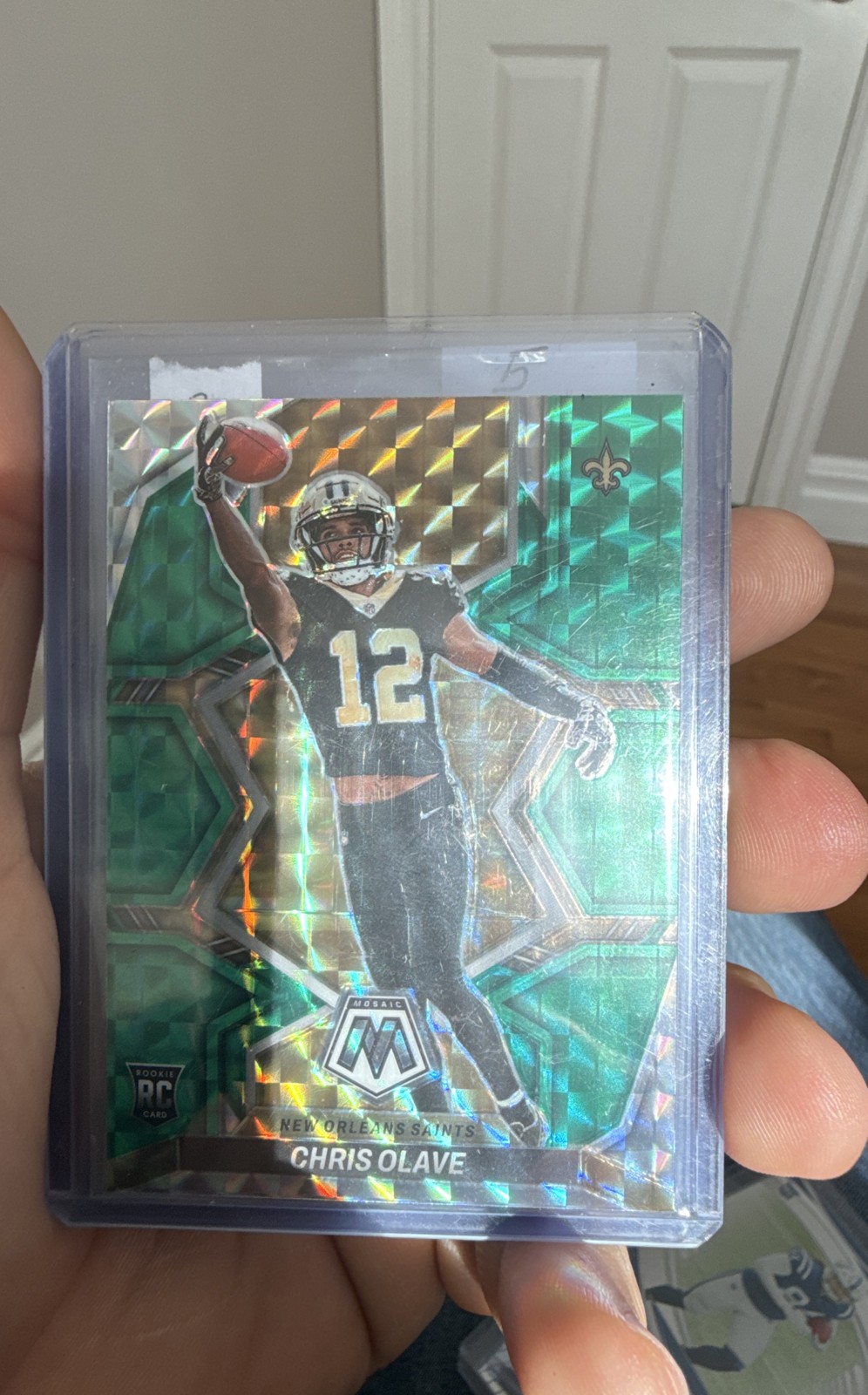 2022 Panini Mosaic - Rookies Chris Olave #313 Green Mosaic Prizm (RC)