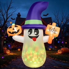 5 FT Halloween Inflatables Pumpkin Cute Ghost Outdoor Decorations Blow up Yard