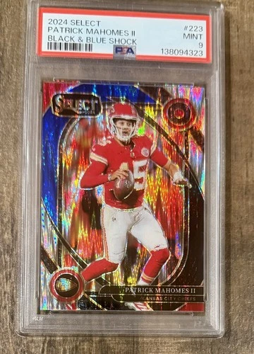 2024 SELECT CLUB LEVEL PATRICK MAHOMES📈BLACK & BLUE SHOCK #33 PSA 9🎉Chiefs🐐
