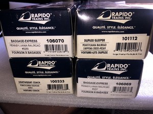 Rapido Trains- Baggage#9257 - Baggage#9289 - Coach#3921 - Sleeper#8369