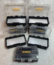 DEWALT TOUGH CASE BIT TIP STORAGE STACKABLE INTERLOCKING EMPTY LOT X 9 BLACK