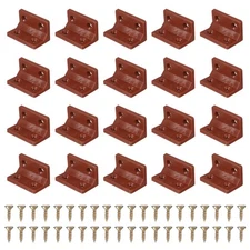 20pcs Plastic l Brackets Corner Bracket Large Square Corner Brace Brown Red