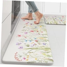 KIMODE Juego de 2 tapetes de cocina antifatiga para piso, tapetes de cocina 