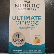 Nordic Naturals ULTIMATE OMEGA 3-60 Softgels 1280mg Lemon Flavored Exp 02/2027