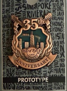 Hard Rock Cafe Chicago 35th Anniversary 2021 Prototype Pin Music Rock & Pop