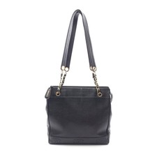 Chanel Triple Coco Tote Bag Leather Women Black One Size