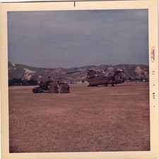 Original Snapshot Photo 2nd DIVISION CHINOOK HELICOPTER 1973 South Korea 450