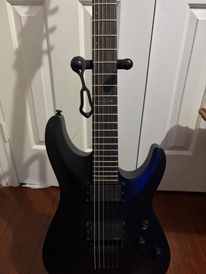 Schecter C-1 Platinum Blackout Electric Guitar With Fender Amp, Case & Tuner