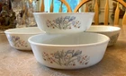 Pyrex England Blue Iris Coupe Cereal Bowls set of 4