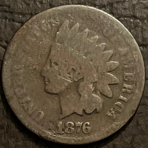 1876 Indian Head Penny Cent - Good Date - READ DESCRIPTION #76E