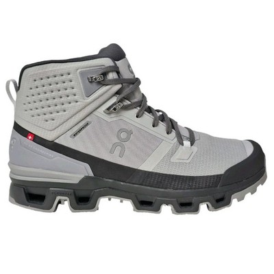 ON (Women's 10.5) Cloudrock 2 Waterproof Hiking Trail Grey Boots Glacier Eclipse