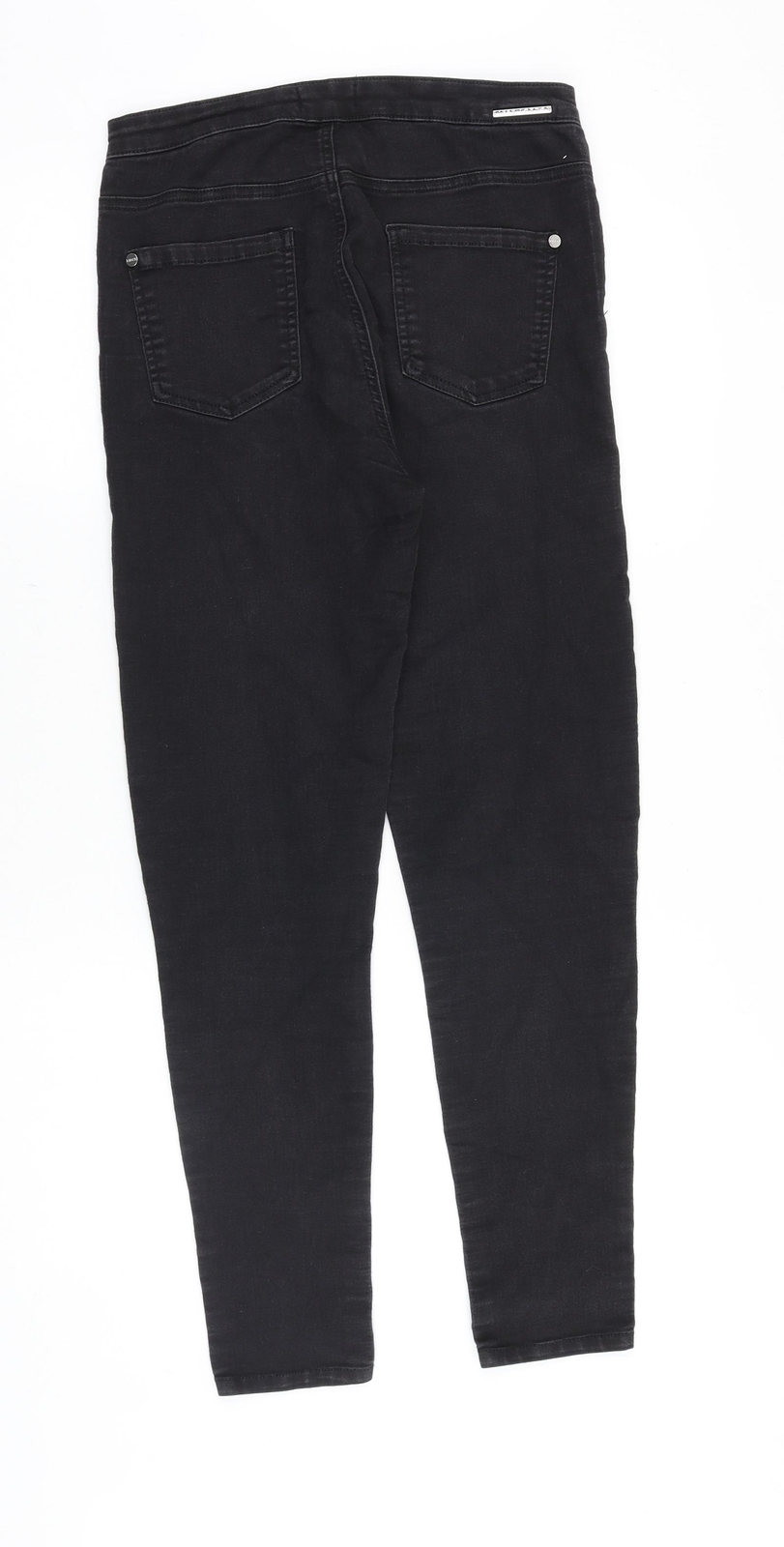 Lipsy Womens Black Cotton Skinny Jeans Size 12 Slim Zip eBay