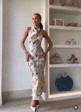 ZARA WOMAN NWT $89 PRINTED HALTER DRESS ZW COLLECTION MULTICOLORED | 5107/247