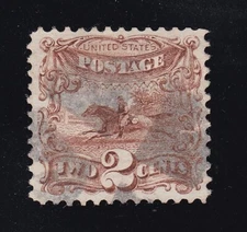 US 113 2c Post Rider Used VF w/ PF Cert SCV $80++ (BB3)