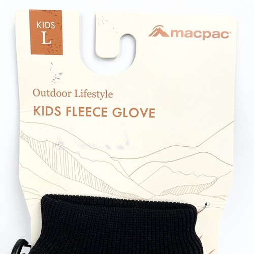 Macpac Kids Fleece Gloves Outdoor Lifestyle Black Size L New - Picture 2 of 4