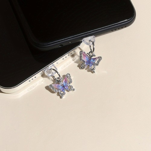 Butterfly Phone Dust Plug Hanging Ornament Mobile Pendant Decoration For Pho _ou - Zdjęcie 5 z 11