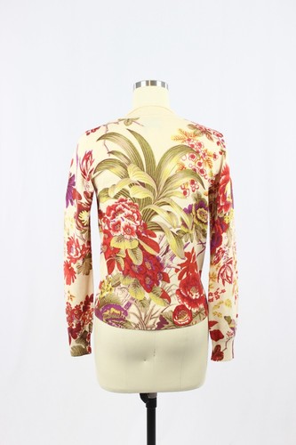 Vintage 90's KENZO JEANS Beige Red Floral Wool Knit Crew Neck Sweater, Size L - Picture 3 of 9